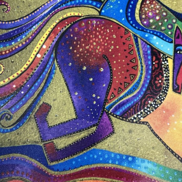 Laurel Burch Canvas Dancing Horses Wall Art Decor Bold Colors W 16x L 12 Signed - Picture 3 of 12